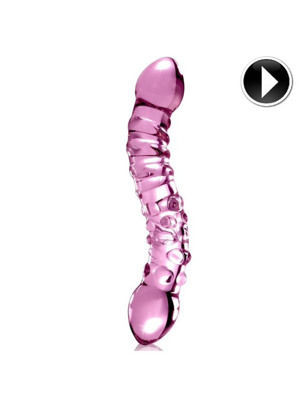 MASAGEADOR DE VIDRIO DOBLE PUNTA - ESTIMULACIÓN G/P-SPOT DE LA MARCA ICICLES