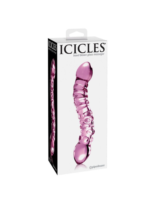 MASAGEADOR DE VIDRIO DOBLE PUNTA - ESTIMULACIÓN G/P-SPOT DE LA MARCA ICICLES