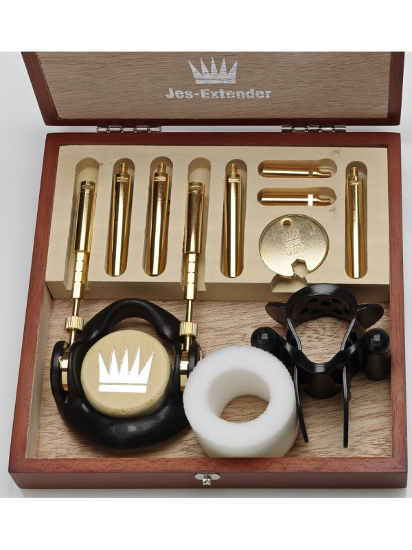 EXTENSOR DE PENE JES-EXTENDER BAÑADO EN ORO 24K DE LA MARCA JES-EXTENDER