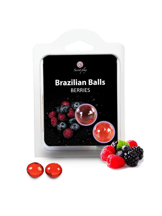 BOLAS BRASILEÑAS LUBRICANTE SABOR FRUTAS DEL BOSQUE DE LA MARCA SECRETPLAY COSMETIC