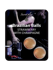 BOLAS BRASILEÑAS LUBRICANTES SABOR FRESAS CON CAVA DE LA MARCA SECRETPLAY COSMETIC