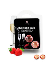 BOLAS BRASILEÑAS LUBRICANTES SABOR FRESAS CON CAVA DE LA MARCA SECRETPLAY COSMETIC
