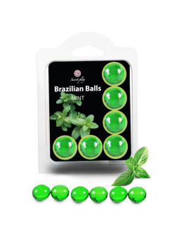 SET 6 BOLAS BRASILEÑAS MENTA LUBRICANTES DE LA MARCA SECRETPLAY COSMETIC