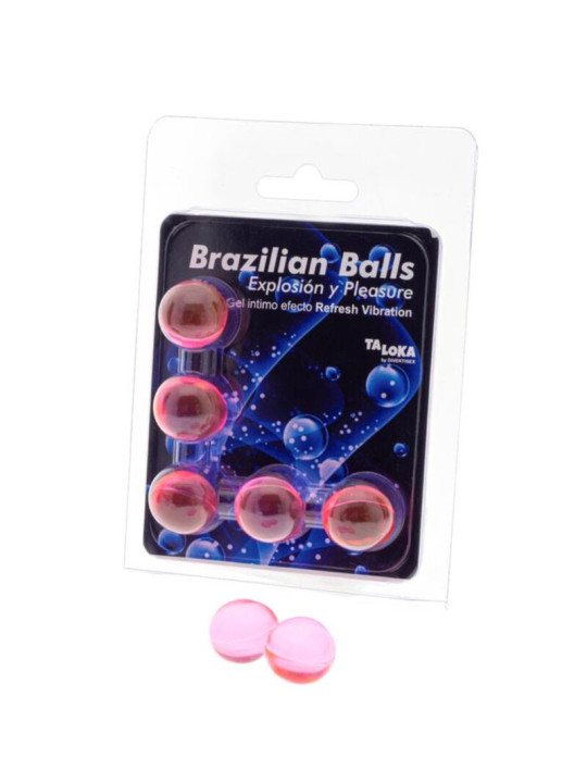 BRAZILIAN BALLS GEL EXCITANTE EFECTO VIBRACIÓN 5 UNIDADES DE LA MARCA TALOKA