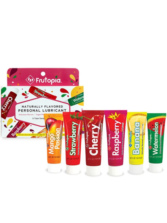 LUBRICANTE CON SABOR FRUTOPIA 5 SABORES 12 ML DE LA MARCA ID FRUTOPIA