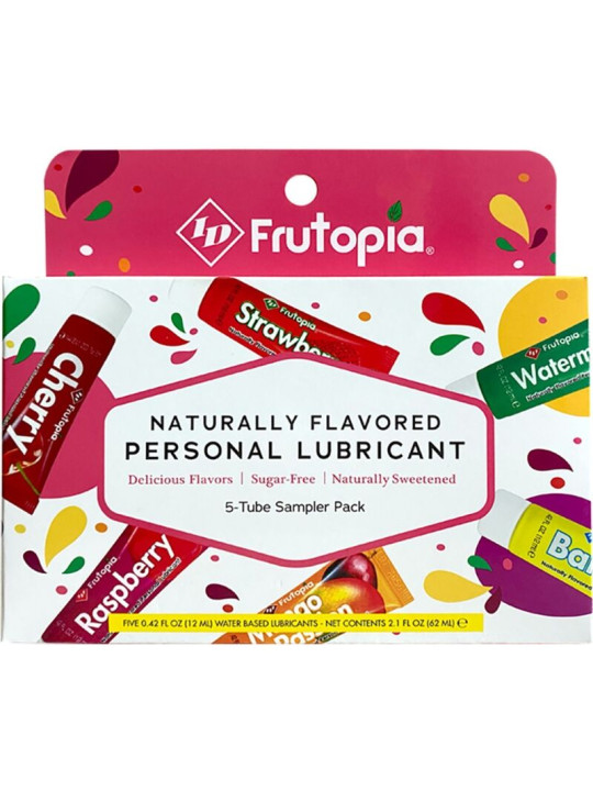 LUBRICANTE CON SABOR FRUTOPIA 5 SABORES 12 ML DE LA MARCA ID FRUTOPIA