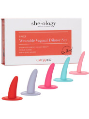 KIT 5 DILATADORES VAGINALES ANALES SILICONA GRADUADOS DE LA MARCA CALEXOTICS