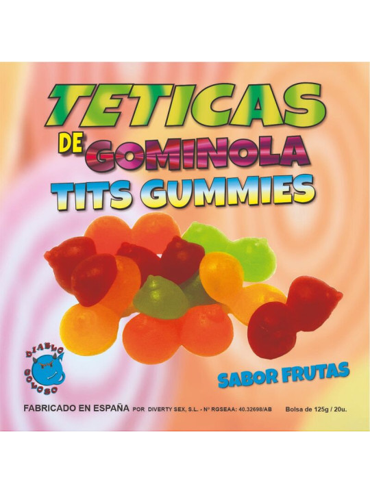 GOMINOLAS TETAS BRILLO SABORES SURTIDOS DE LA MARCA DIABLO GOLOSO