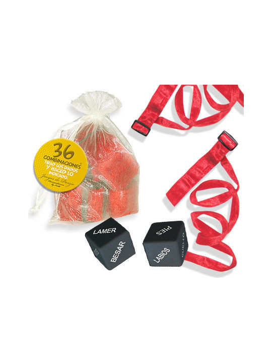 KIT BONDAGE ROJO CON ATADURAS Y BOLSA ORGANZA DE LA MARCA INEDIT