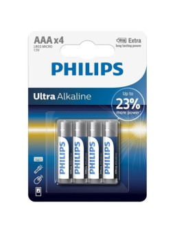 PILAS AAA ALCALINAS PHILIPS LR03 BLISTER X4 DE LA MARCA PHILLIPS