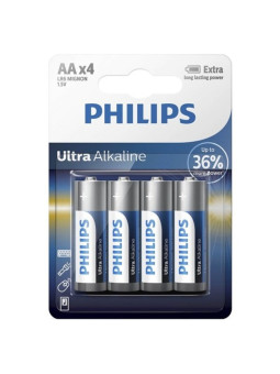 PILA AA ALCALINA ULTRA LR6 BLISTER X4 PHILIPS DE LA MARCA PHILLIPS