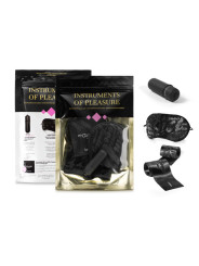 PACK SENSACIONAL VIOLETA: ESPOSAS, ANTIFAZ, GEL Y BALA VIBRADORA DE LA MARCA BIJOUX INDISCRETS