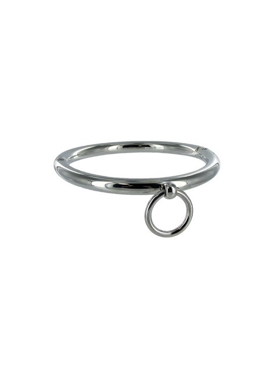 COLLAR BDSM METÁLICO CON ARGOLLA 18CM - ACERO CROMADO DE LA MARCA METAL HARD
