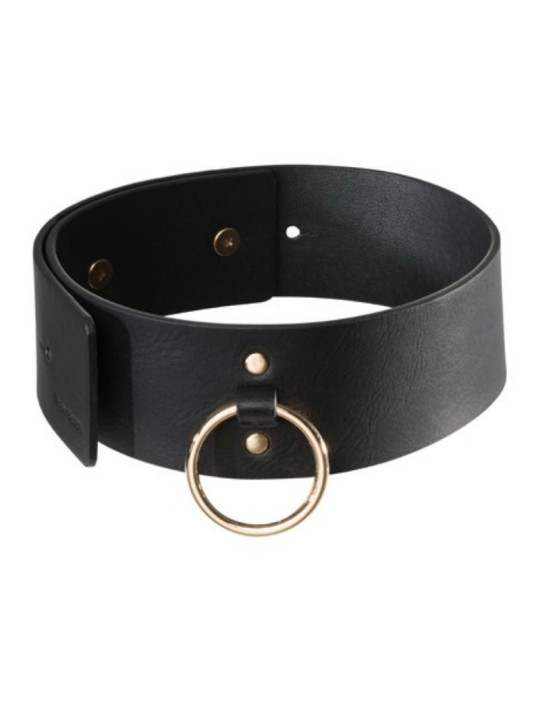 COLLAR BDSM NEGRO CON CORREA AJUSTABLE VEGANO DE LA MARCA BIJOUX MAZE