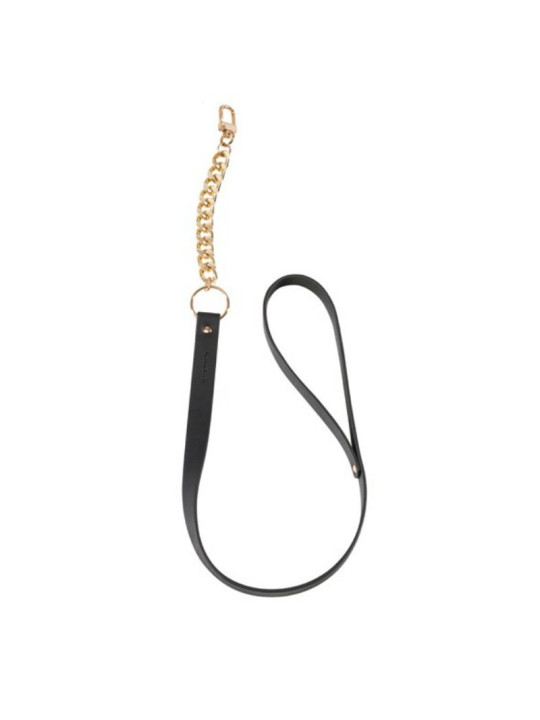 COLLAR BDSM NEGRO CON CORREA AJUSTABLE VEGANO DE LA MARCA BIJOUX MAZE