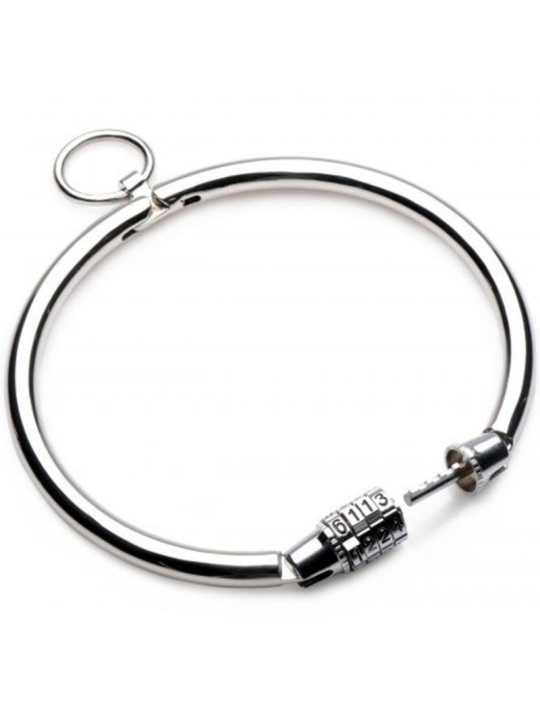 COLLAR METAL INOXIDABLE CON CANDADO Y ANILLA 10.5 CM DE LA MARCA METAL HARD