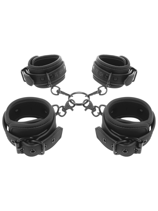 SET ESPOSAS BDSM MANOS Y TOBILLOS CON FORRO SUAVE DE LA MARCA FETISH SUBMISSIVE BONDAGE