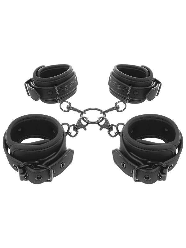 SET ESPOSAS BDSM MANOS Y TOBILLOS CON FORRO SUAVE DE LA MARCA FETISH SUBMISSIVE BONDAGE