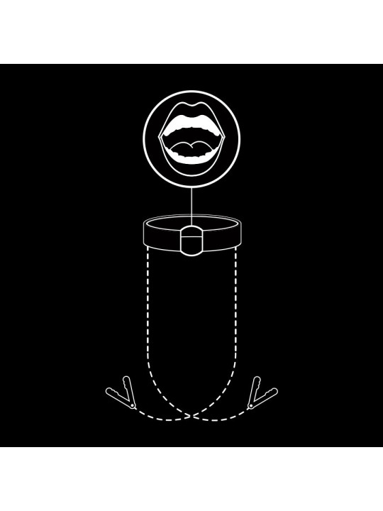 MORDAZA BDSM CON PINZAS PARA PEZONES Y CADENA METÁLICA DE LA MARCA FETISH SUBMISSIVE BONDAGE