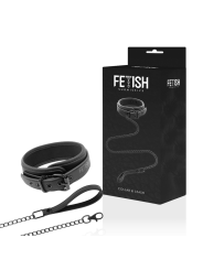 COLLAR BDSM CON CADENA METÁLICA Y FORRO DE NEOPRENO DE LA MARCA FETISH SUBMISSIVE BONDAGE