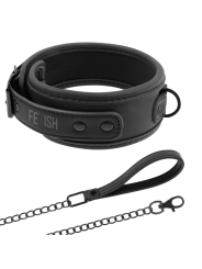 COLLAR BDSM CON CADENA METÁLICA Y FORRO DE NEOPRENO DE LA MARCA FETISH SUBMISSIVE BONDAGE