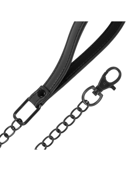 COLLAR BDSM CON CADENA METÁLICA Y FORRO DE NEOPRENO DE LA MARCA FETISH SUBMISSIVE BONDAGE