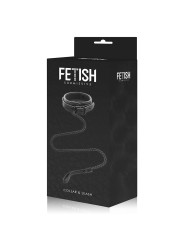 COLLAR BDSM CON CADENA METÁLICA Y FORRO DE NEOPRENO DE LA MARCA FETISH SUBMISSIVE BONDAGE