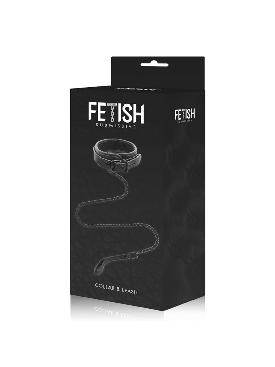 COLLAR BDSM CON CADENA METÁLICA Y FORRO DE NEOPRENO DE LA MARCA FETISH SUBMISSIVE BONDAGE
