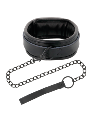 COLLAR BDSM AJUSTABLE CON CADENA NEGRO PVC DE LA MARCA DARKNESS BONDAGE