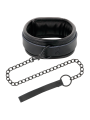 COLLAR BDSM AJUSTABLE CON CADENA NEGRO PVC DE LA MARCA DARKNESS BONDAGE