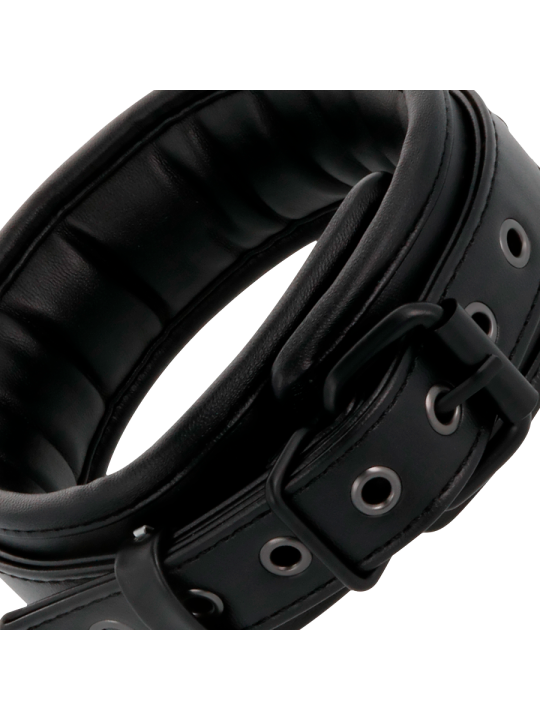 COLLAR BDSM AJUSTABLE CON CADENA NEGRO PVC DE LA MARCA DARKNESS BONDAGE