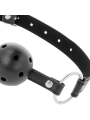 MORDAZA BDSM TRANSPIRABLE CON BOLA NEGRA DE LA MARCA DARKNESS BONDAGE