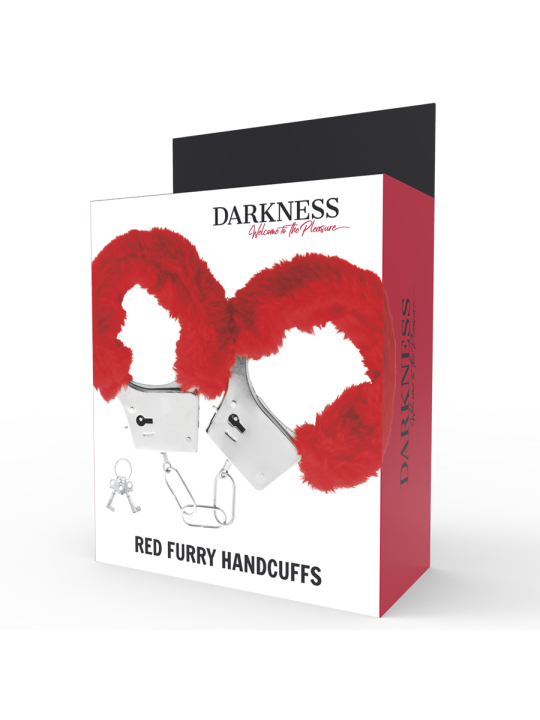 ESPOSAS METÁLICAS FORRADAS ROJO DARKNESS BDSM DE LA MARCA DARKNESS BONDAGE