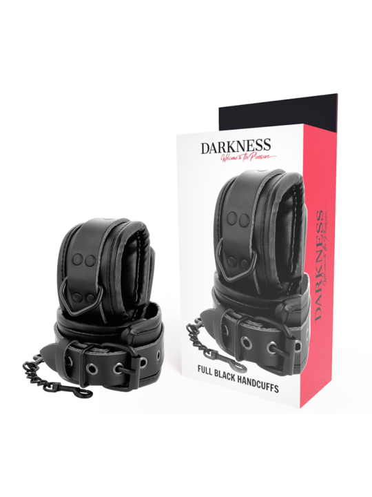 ESPOSAS AJUSTABLES PIEL SINTÉTICA NEGRO DARKNESS DE LA MARCA DARKNESS BONDAGE