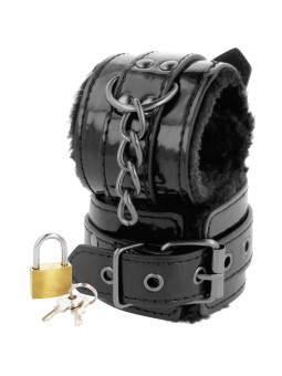 ESPOSAS DE CUERO AJUSTABLES NEGRO CON CANDADO BDSM DE LA MARCA DARKNESS BONDAGE