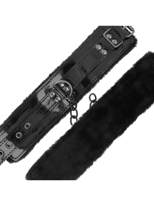 ESPOSAS DE CUERO AJUSTABLES NEGRO CON CANDADO BDSM DE LA MARCA DARKNESS BONDAGE