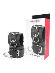 ESPOSAS AJUSTABLES NEGRO PVC LEATHER BDSM DE LA MARCA DARKNESS BONDAGE