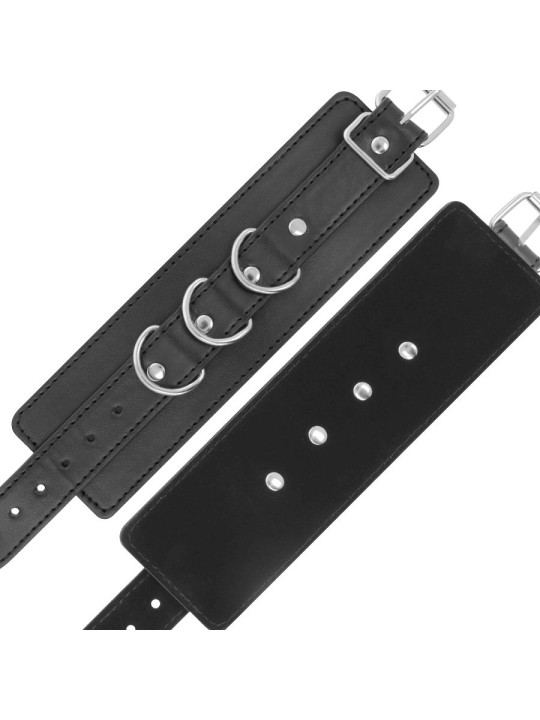 ESPOSAS DE CUERO AJUSTABLES PARA TOBILLOS NEGRO DE LA MARCA DARKNESS BONDAGE