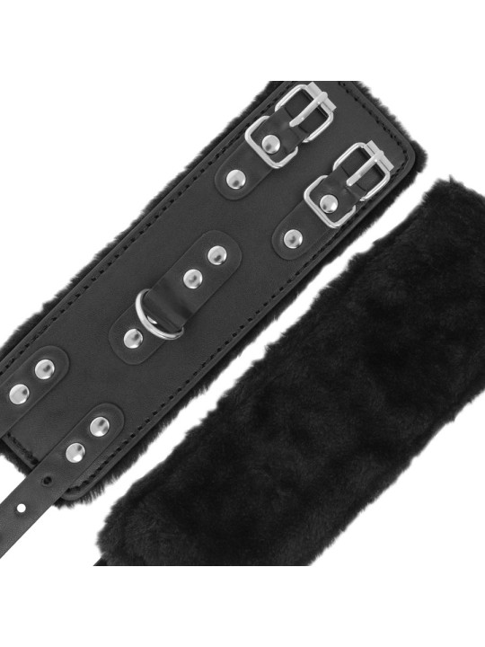 ESPOSAS DE CUERO NEGRO AJUSTABLES CON FORRO SUAVE DE LA MARCA DARKNESS BONDAGE