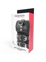 ESPOSAS DE CUERO NEGRO AJUSTABLES CON FORRO SUAVE DE LA MARCA DARKNESS BONDAGE