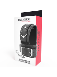 ESPOSAS AJUSTABLES NEGRO PVC LEATHER DOBLE CINTA DE LA MARCA DARKNESS BONDAGE