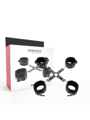 ESPOSAS DE CUERO NEGRO PARA MANOS Y PIES DARKNESS DE LA MARCA DARKNESS BONDAGE