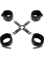 ESPOSAS DE CUERO NEGRO PARA MANOS Y PIES DARKNESS DE LA MARCA DARKNESS BONDAGE