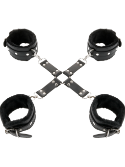 ESPOSAS DE CUERO NEGRO PARA MANOS Y PIES DARKNESS DE LA MARCA DARKNESS BONDAGE