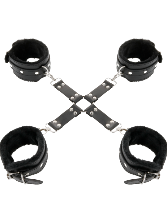 ESPOSAS DE CUERO NEGRO PARA MANOS Y PIES DARKNESS DE LA MARCA DARKNESS BONDAGE