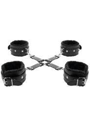 ESPOSAS DE CUERO NEGRO PARA MANOS Y PIES DARKNESS DE LA MARCA DARKNESS BONDAGE