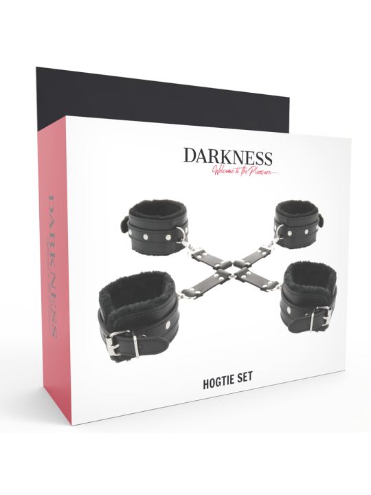 ESPOSAS DE CUERO NEGRO PARA MANOS Y PIES DARKNESS DE LA MARCA DARKNESS BONDAGE