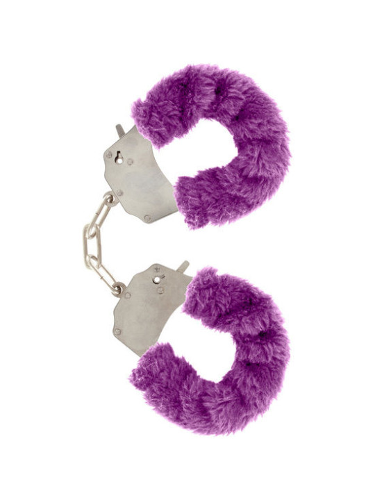 ESPOSAS DE PELUCHE LILA CON CADENA DE ACERO DE LA MARCA TOYJOY