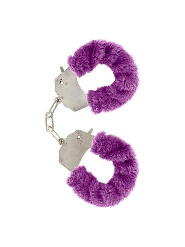 ESPOSAS DE PELUCHE LILA CON CADENA DE ACERO DE LA MARCA TOYJOY
