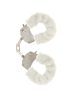 ESPOSAS DE PELUCHE BLANCO CON CADENA DE ACERO CROMADO DE LA MARCA TOYJOY